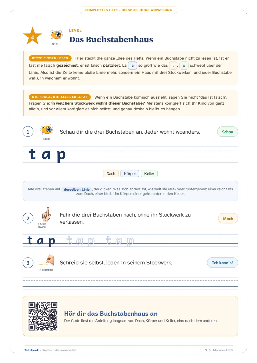Dysgraphie · 6 bis 9 Jahre: Das Buchstabenhaus